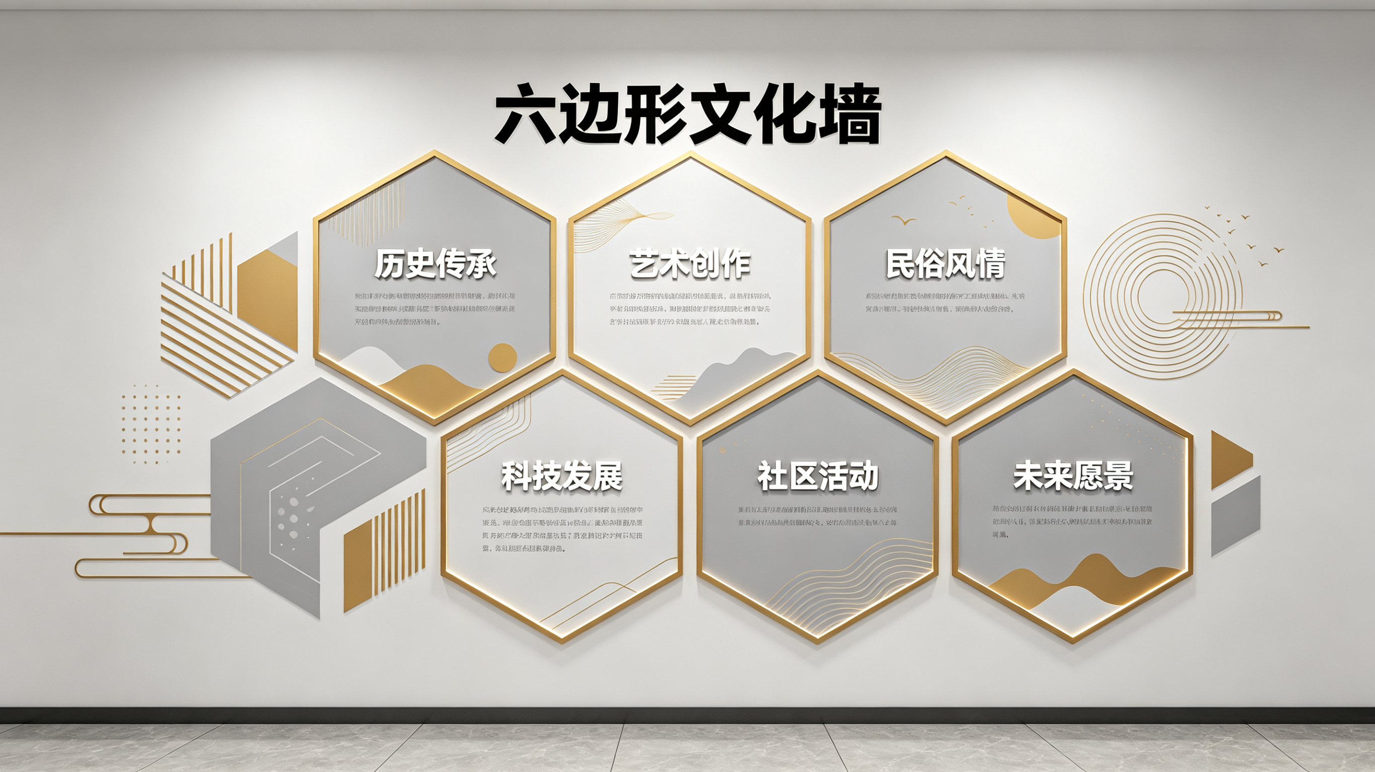 大理企业文化墙 | 六边形信息美学